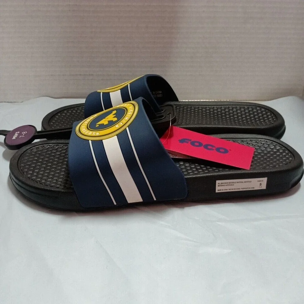 West‎ Virginia Mountaineers Slides Sandals Men’s US S 7-8